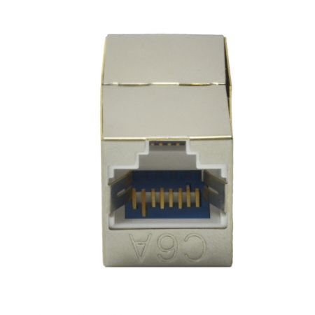 HCI 180° RJ45 Cat 6A Shielded Feed-Through In-Line Coupler- Mobile Style 02